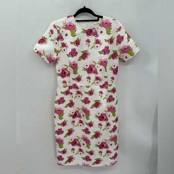 RACHEL PARCELL WHITE Pink Peonies Womans classic cottagecore sheath dress LARGE - Picture 3 of 14